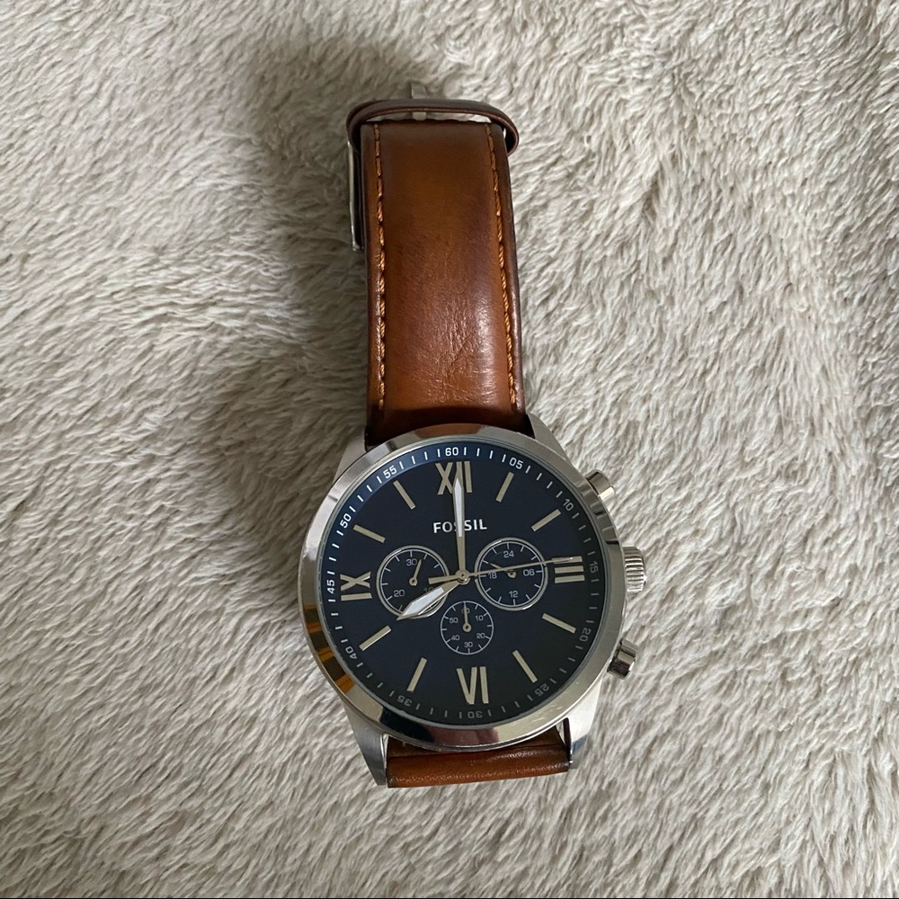 Fossil Flynn Chronograph Brown Leather Watch